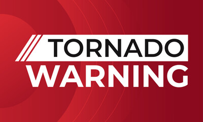 Tornado warning. Severe weather notification. Breaking news headline. Vector illustration.