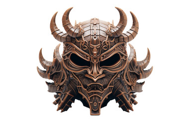 A mask adorned with intricate horns, embodying a mystical and otherworldly essence