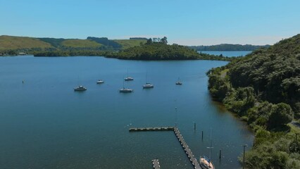 Aerial: Lake Rotoiti, Rotorua, Bay of Plenty, New Zealand. 2 March 2024