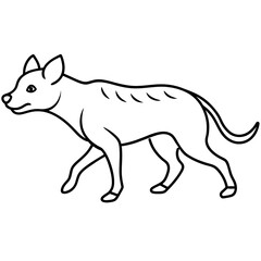 Hyena line art silhouette vector illustration svg file