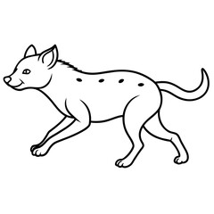 Fototapeta premium Hyena line art silhouette vector illustration svg file