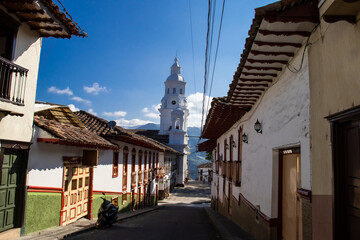 View of the beautiful Heritage Town of Salamina located at the Department of Caldas in Colombia