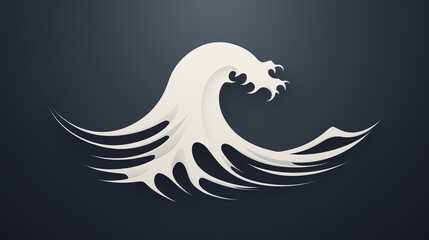 A logo icon featuring a sleek, minimalist representation of a wave.