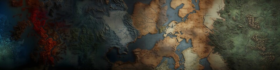 tiled continent map texture, endless ocean with volcanic islands