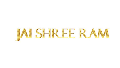 Jai Shree Ram golden PNG calligraphy, transparent or isolated on a white background. PNG of Hindu Lord Rama or Ram Navami festival icon.	 - obrazy, fototapety, plakaty