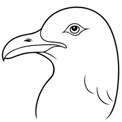 seagull line art silhouette vector illustration svg file