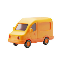 delivery van icon, 3d rendering of delivery fan. cute and minimalist style, ai generative