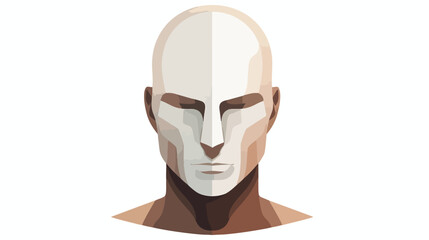 Obraz na płótnie Canvas Head of faceless man avatar icon image flat cartoon