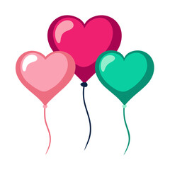 3 color heart balloon