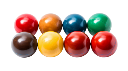 A vibrant group of different colored balls in various sizes, shapes, and textures arranged next to each other