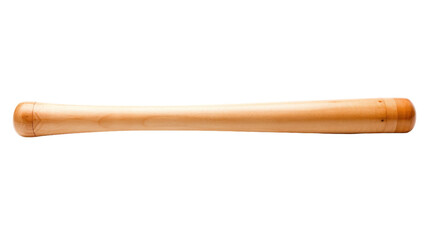 A sleek wooden baseball bat poised on a white background - obrazy, fototapety, plakaty