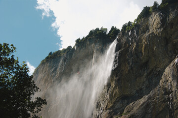 waterfall in the mountains