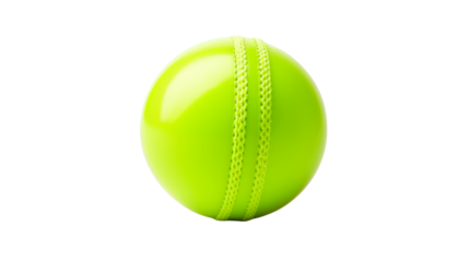 A vibrant green ball adorned with a string floating in mid-air