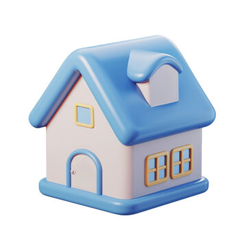 3d house icon, Minimal house symbol. Real estate, mortgage, loan concept. 3d vector icon. Cartoon minimal style.