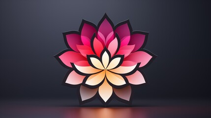 A minimalist logo icon inspired by a blooming flower.