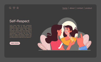 Self-Respect concept. Flat vector illustration