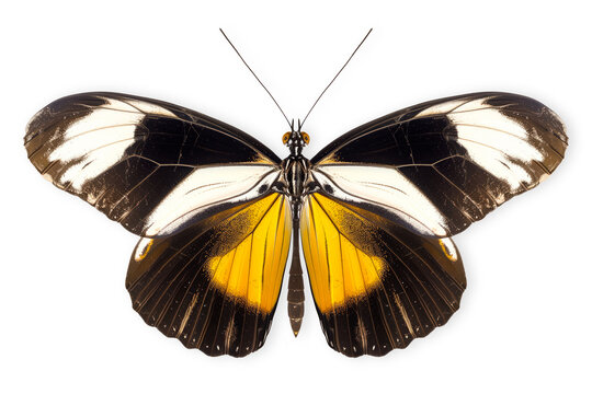 Beautiful Sapho Longwing butterfly isolated on a white background with clipping path