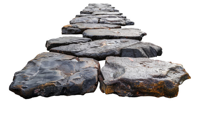 Stone Path Isolated on Transparent