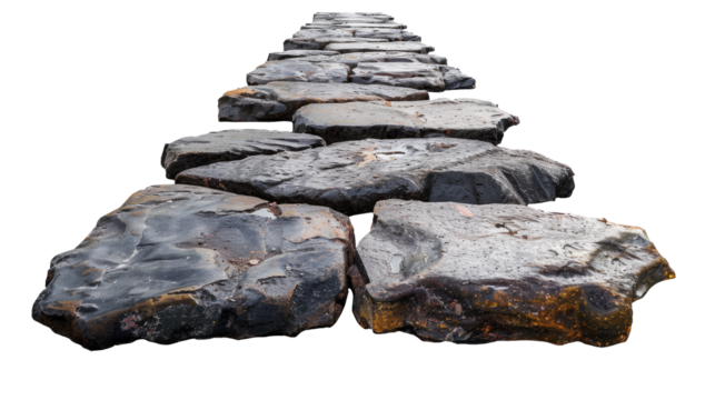 Stone Path Isolated on Transparent