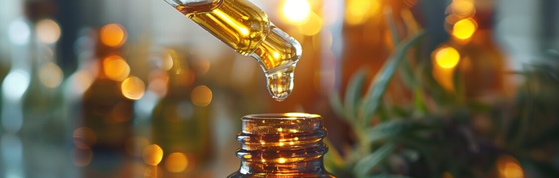 gold drops of cannabis oil for medicine purpose like cbd oil