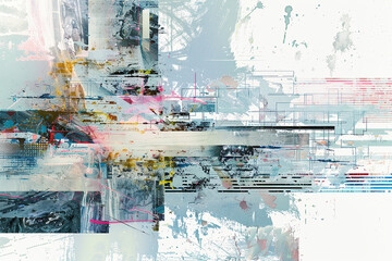 horizontal illustration of an abstract digital noise background