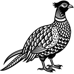 Pheasant silhouette vector illustration svg file