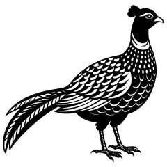 Fototapeta premium Pheasant silhouette vector illustration svg file