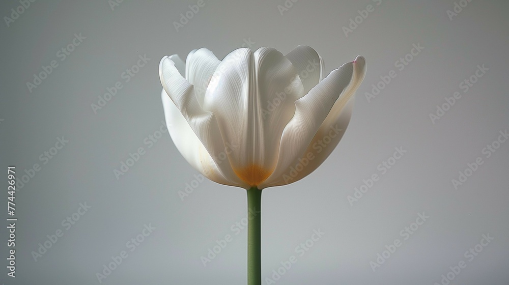 Wall mural Simplicity in Nature: Solo Tulip Blossom, generative ai