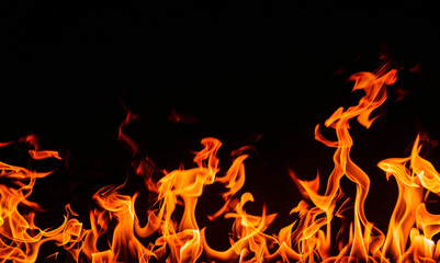 fire isolated over black background.