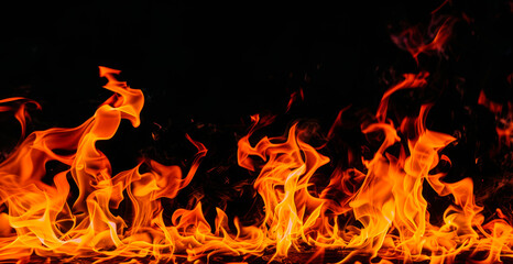 fire isolated over black background.