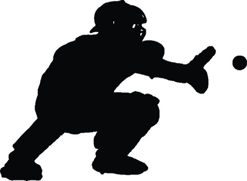 recommend clip art: baseball catcher silhouette vector