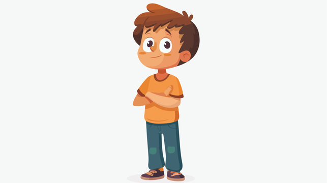 Illustration of a boy on a white background flat ca