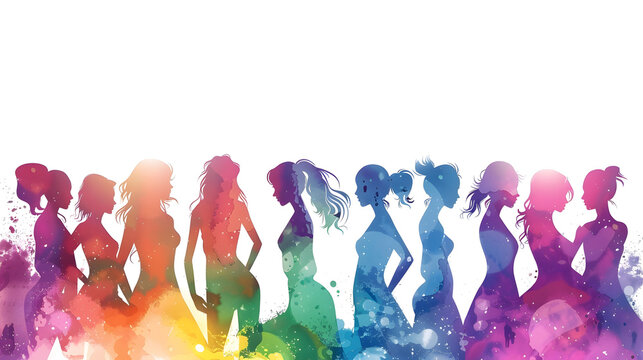 Colorful silhoutte of people, showing diversity, equity and inclusion