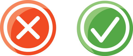 3d modern Check and cross icon