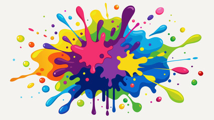 Fototapeta na wymiar Vibrant Color Paint Splatter & Ink Vector Graphics Explore a Palette of Colors