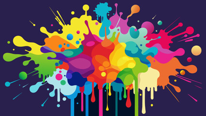 Vibrant Color Paint Splatter & Ink Vector Graphics Explore a Palette of Colors