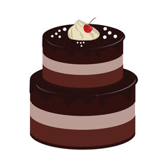 Cartoon piece of cake. Various colorful cake slices, cage and restaurant sweet dessert with cream glaze fruits and biscuits. Vector pastry pieces