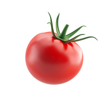 Tomato 3D icon isolate. Tomato on white background. Tomatoes top view, side view. Cartoon vegetable, pomodoro food and beverage