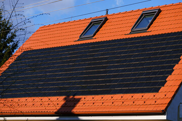 Modern solar roof, Solar Roof Tiles for a renewable energy home, Solar Roof Shingles.