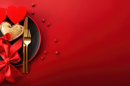 Valentine's Day Dining with Heart Decor. Valentine's Day Dining Concept
