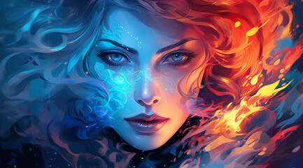 Frozen Enchantment: Blue-eyed Goddess in the Midst of Fire and Ice