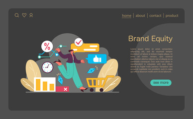 Brand Equity concept. Flat vector illustration
