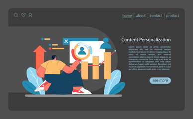 Marketing 5.0 concept. Illustration of targeted content personalization
