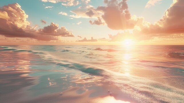 Marvellous Sunrise Beach. Tranquil Holiday Destination. Sea and Sky concept