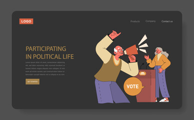 Participating in political life concept.
