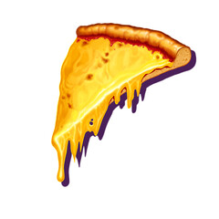 Slice of pizza. Pepperoni pizza on white background, isolated. Pizza with 4 cheeses. - 774438589