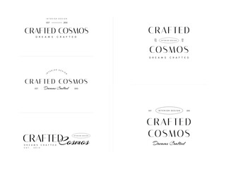 Set of Minimal and Aesthetic typography logo template for company and beauty business