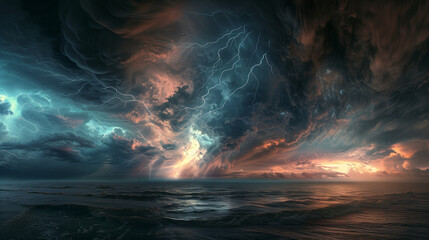 storm over the sea - obrazy, fototapety, plakaty