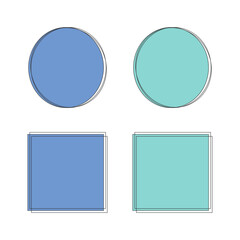 青い背景付き手書き風枠セット