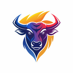 Modern, Bull, Vector, Logo, Illustration, Strong, 